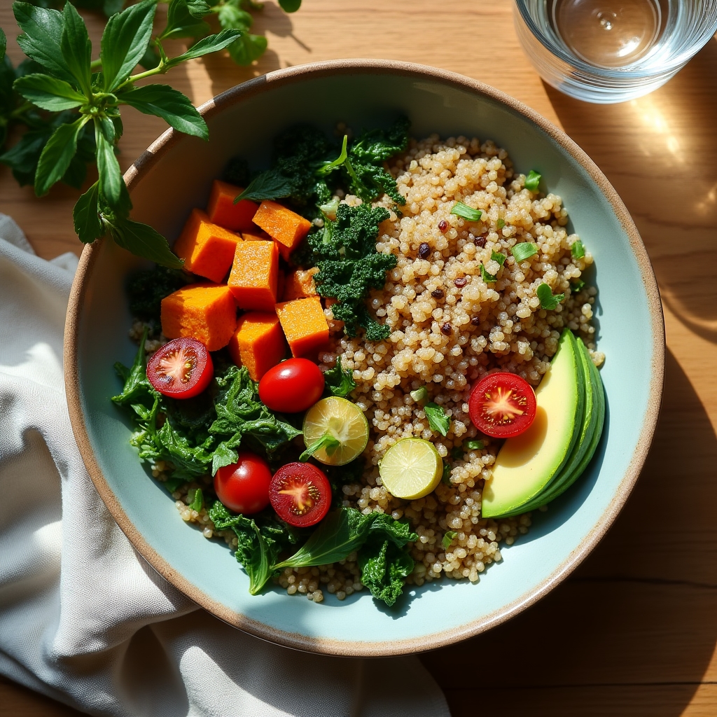 Colorful bowl of whole foods representing daily nutrition habits